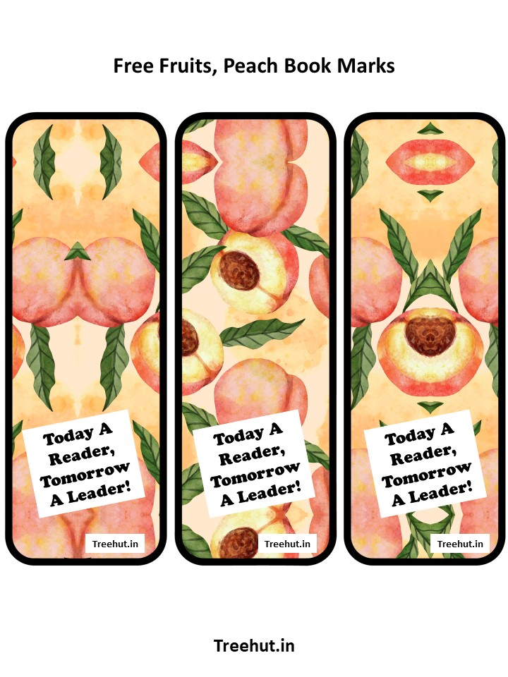 _Fruits, Peach   #5\Freefruits,Peachbookmarks.Jpg