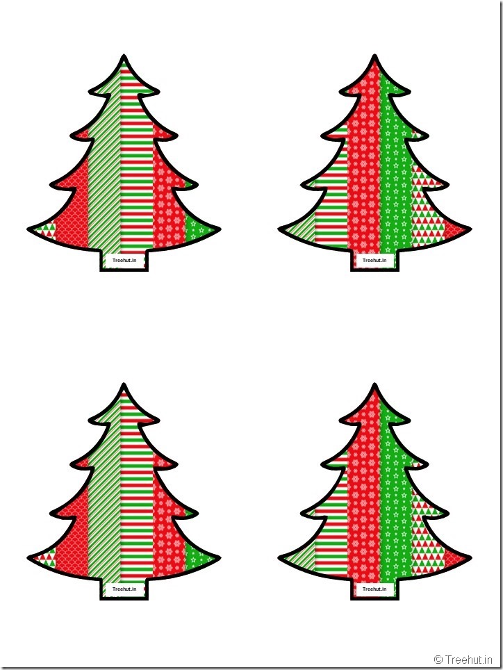 Free Christmas Tree Cutouts for Scrapbook, Bulletin Board (1)