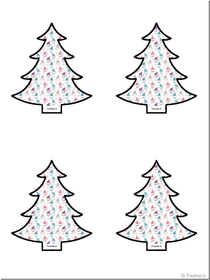 Free Christmas Tree Cutouts for Scrapbook, Bulletin Board (14)