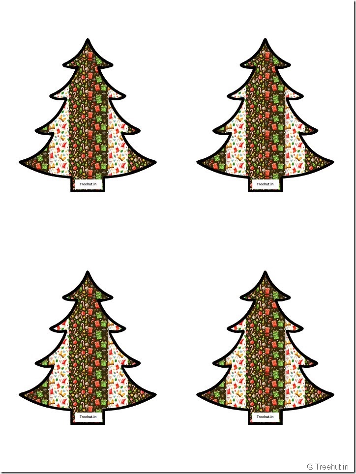 Free Christmas Tree Cutouts for Scrapbook, Bulletin Board (26)