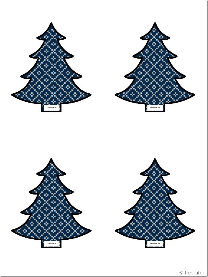 Free Christmas Tree Cutouts for Scrapbook, Bulletin Board (4)