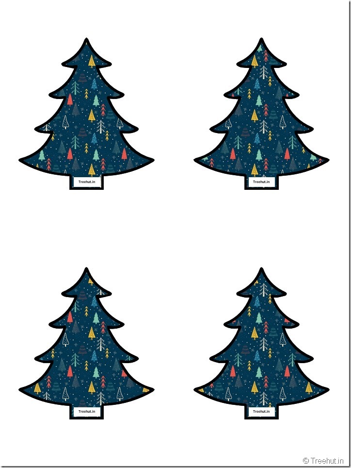 Free Christmas Tree Cutouts for Scrapbook, Bulletin Board (43)