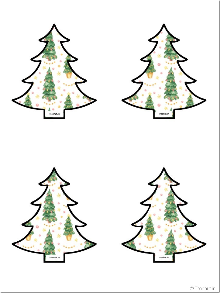 Free Christmas Tree Cutouts for Scrapbook, Bulletin Board (44)