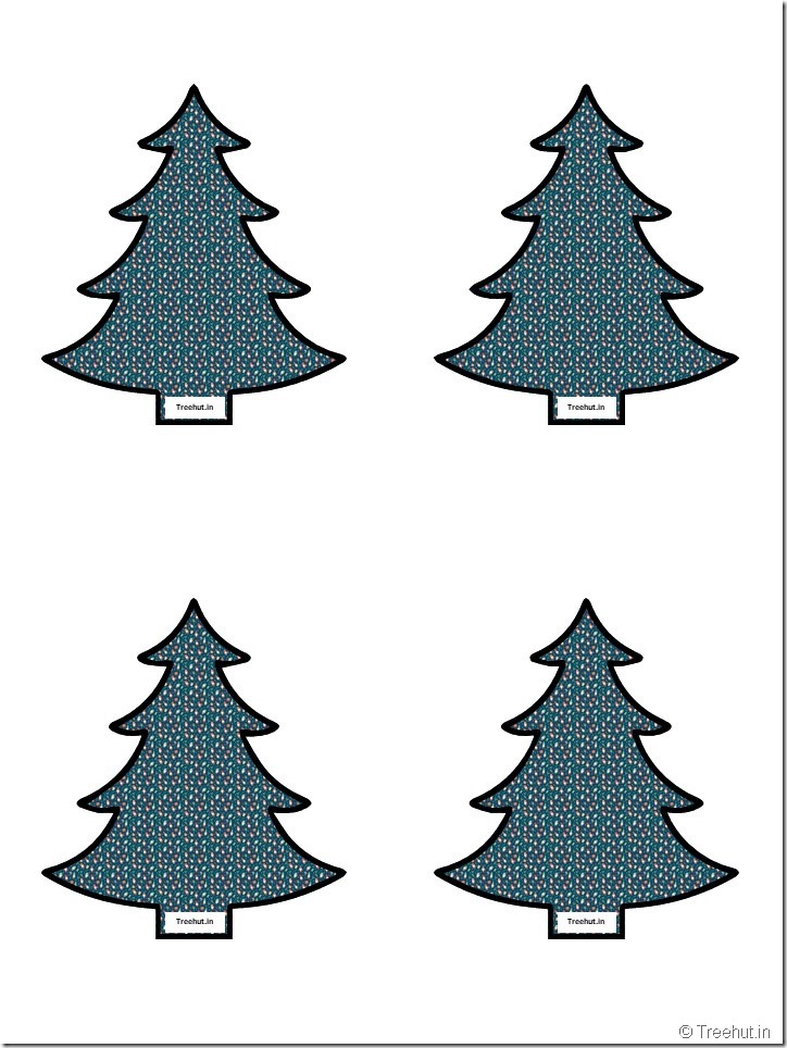 Free Christmas Tree Cutouts for Scrapbook, Bulletin Board (5)