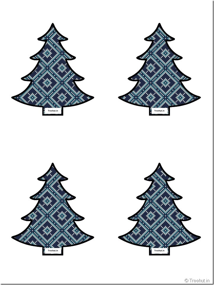 Free Christmas Tree Cutouts for Scrapbook, Bulletin Board (6)