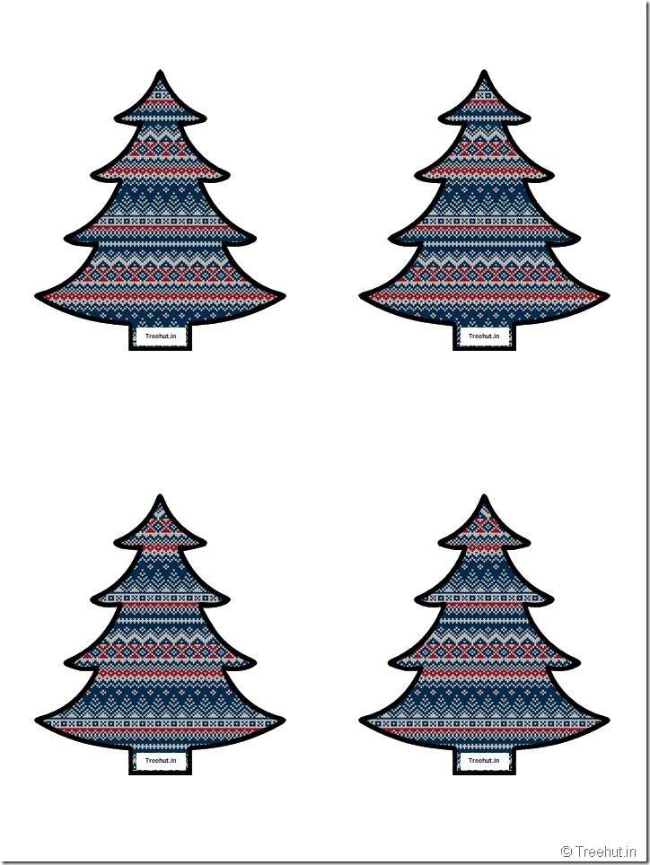 Free Christmas Tree Cutouts for Scrapbook, Bulletin Board (7)