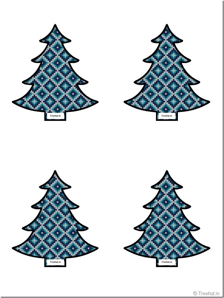 Free Christmas Tree Cutouts for Scrapbook, Bulletin Board (8)
