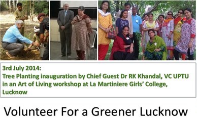tree-planting at La Martiniere Girls College Lucknow by Art of Living