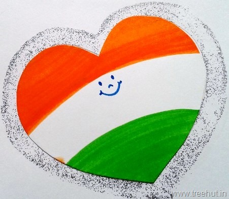 Independence Day Tri Colour Heart Badge India