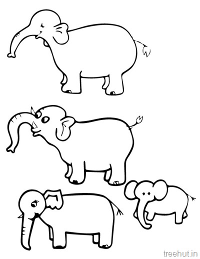 Black and white elephant clip art