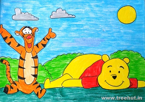 Winnie the pooh Child art by Mridu Study Hall Lucknow India