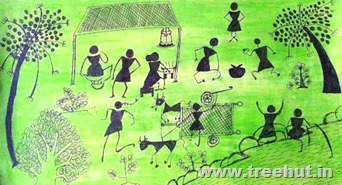 Warli art by child Saniya Sinha Lucknow India