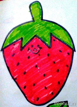 strawberry fruitname tag for school children