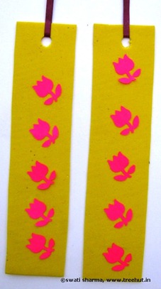 Punched flowers make bookmarks DIY