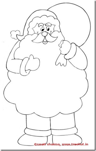Generous Santa Claus coloring page art therapy idea