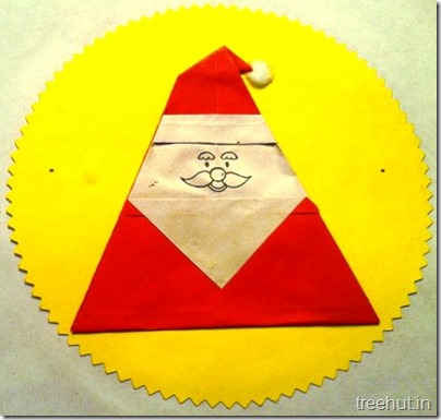 origami paper folding santa claus decoration