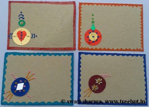 Craft idea Indian art on gift tags