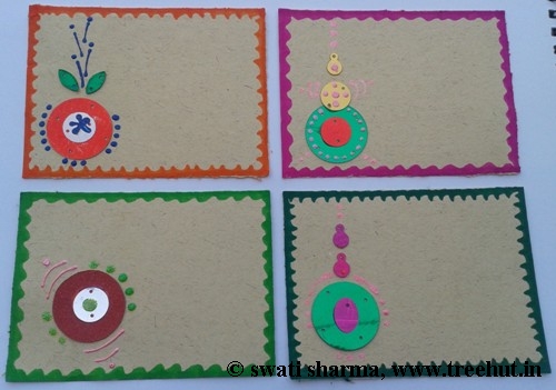 Craft therapy Indian art on gift tags