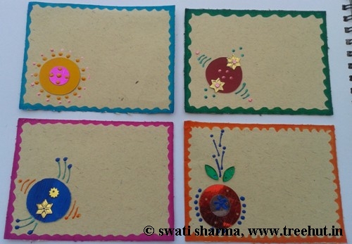 DIY Indian art on gift tags