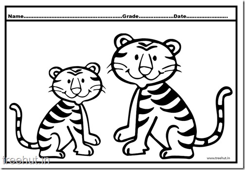 Tiger and Cub Coloring Pages (3)