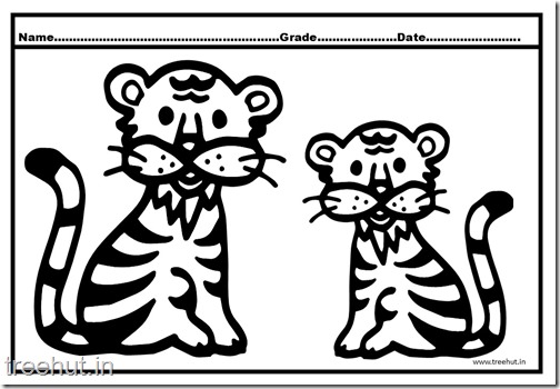 Tiger and Cub Coloring Pages (4)