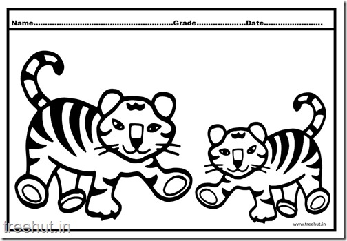 Tiger and Cub Coloring Pages (8)