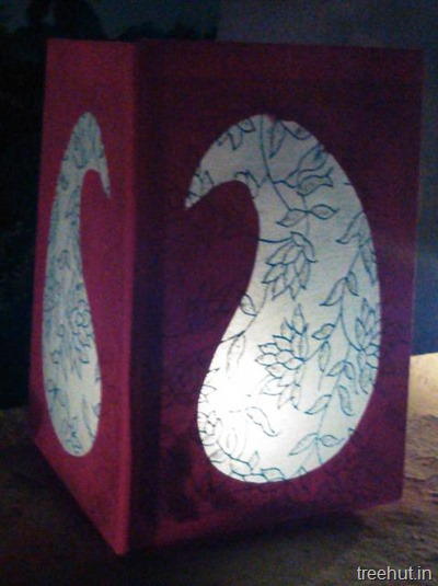 glowing diya handmade paper lantern craft paisley