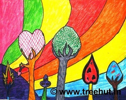 Imaginary trees in art by kids