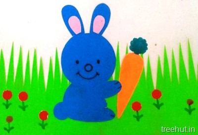 blue easter bunny carrot kids crafts for preschool toddlers
