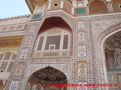 Carving and inlay work at Amber fort, Rajasthan