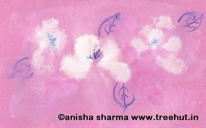Water color white roses by Anisha Sharma