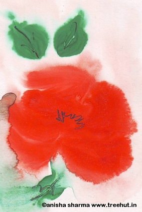 Water colour painting of rose by Anisha Sharma