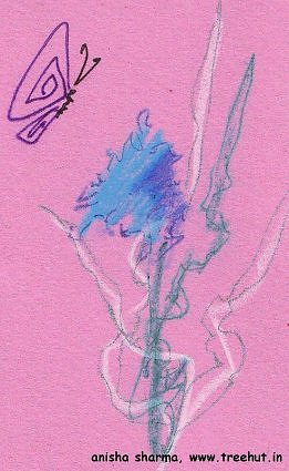 blue flower art idea