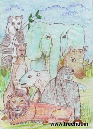 Jungle Animals Art by Yashonidhi 