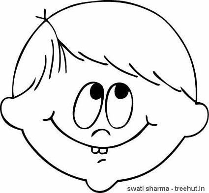 Bug teeth Boy face mask template coloring page