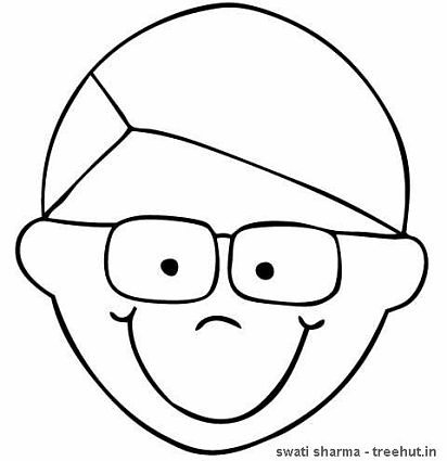 Daddy face mask template coloring page