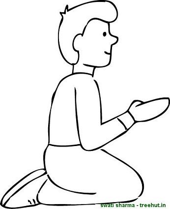 boy doing yoga prayer coloring pages