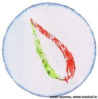 Indian tri color leaf printing badge for independence day