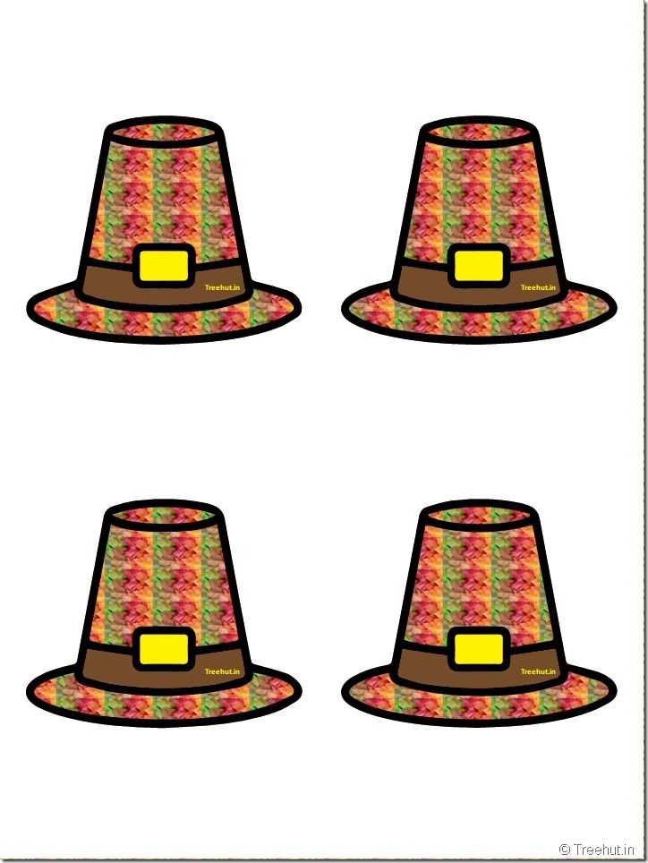 Free Pilgrim Hat Thanksgiving Decoration Cutouts for Bulletin Board (1)