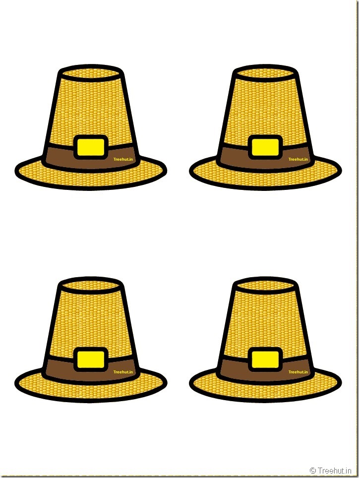 Free Pilgrim Hat Thanksgiving Decoration Cutouts for Bulletin Board (10)