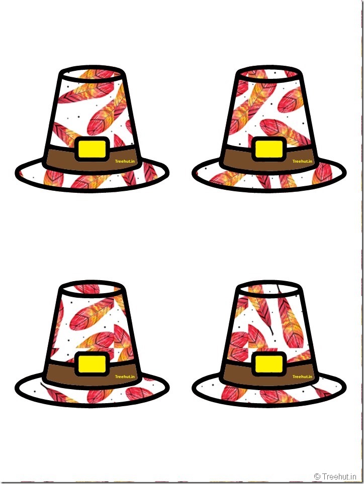 Free Pilgrim Hat Thanksgiving Decoration Cutouts for Bulletin Board (11)