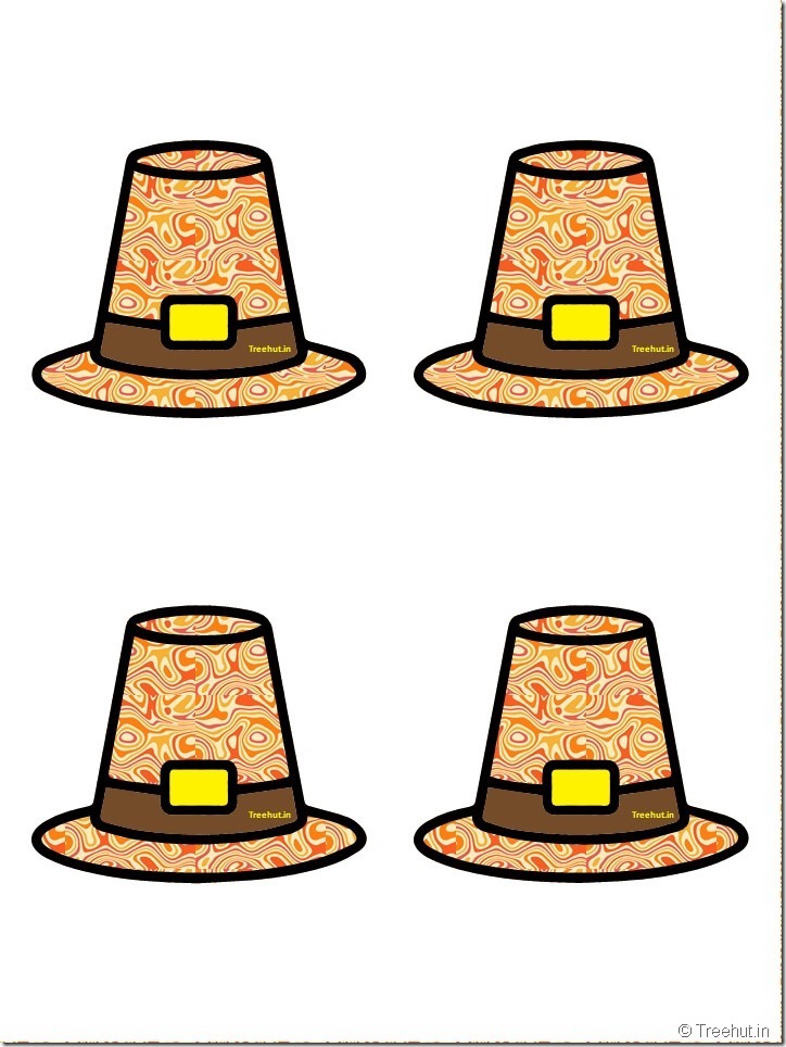 Free Pilgrim Hat Thanksgiving Decoration Cutouts for Bulletin Board (12)