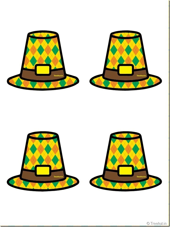 Free Pilgrim Hat Thanksgiving Decoration Cutouts for Bulletin Board (15)