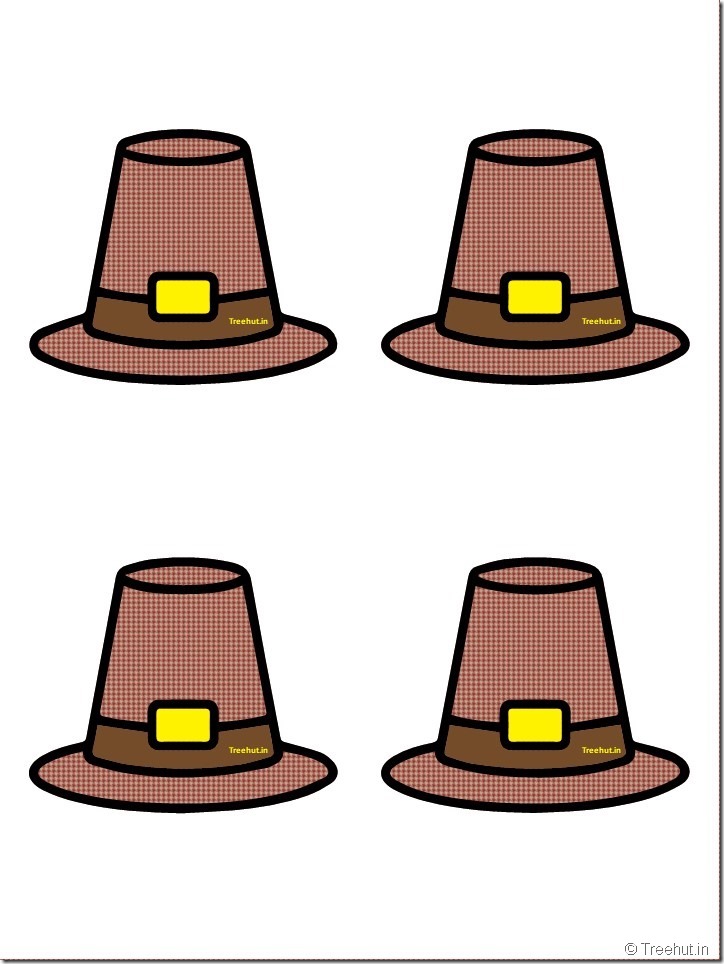 Free Pilgrim Hat Thanksgiving Decoration Cutouts for Bulletin Board (16)