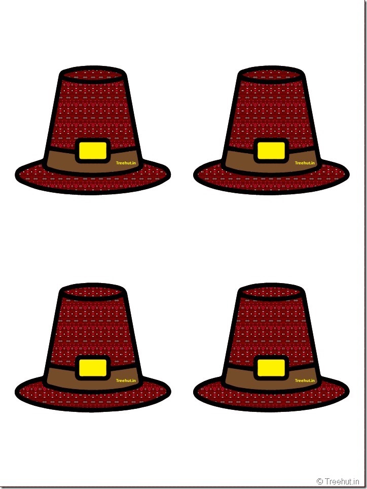 Free Pilgrim Hat Thanksgiving Decoration Cutouts for Bulletin Board (18)