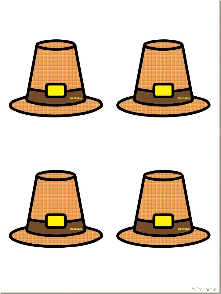 Free Pilgrim Hat Thanksgiving Decoration Cutouts for Bulletin Board (19)