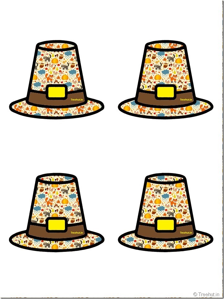 Free Pilgrim Hat Thanksgiving Decoration Cutouts for Bulletin Board (21)