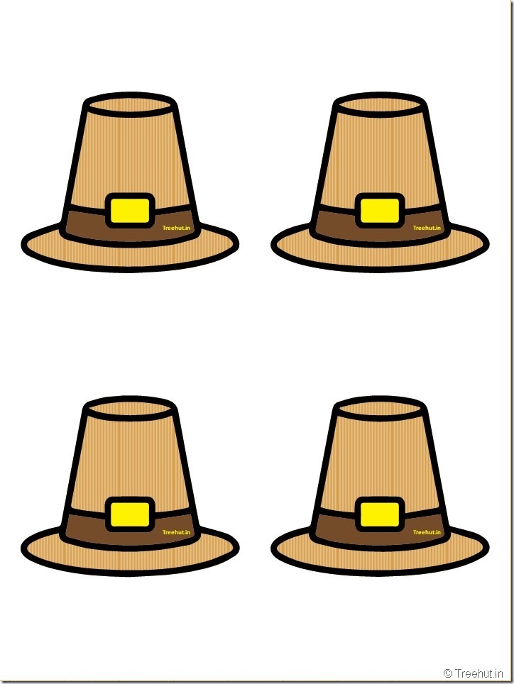 Free Pilgrim Hat Thanksgiving Decoration Cutouts for Bulletin Board (22)
