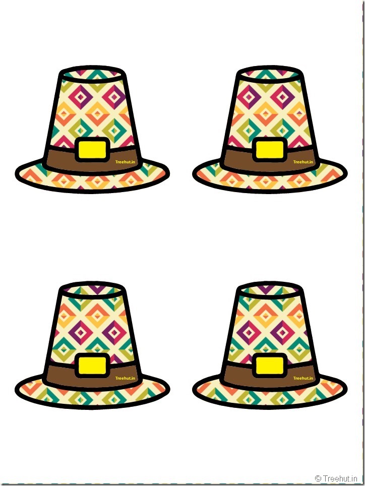 Free Pilgrim Hat Thanksgiving Decoration Cutouts for Bulletin Board (23)