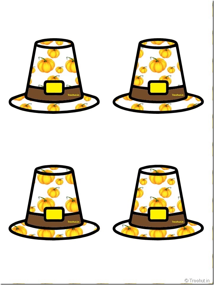 Free Pilgrim Hat Thanksgiving Decoration Cutouts for Bulletin Board (24)
